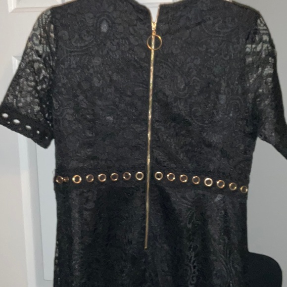 MSquared Black Polyester maxi Dress with Gold Ring Accents size 2X - Picture 4 of 5
